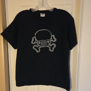 Jeep Grill Skull Design Gildan Black T-Shirt Sz Youth L